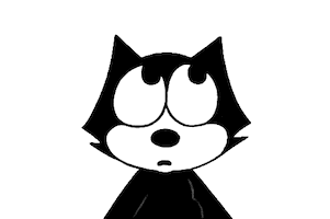 Confused Felix The Cat Sticker by Steffen Hotel