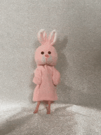 honyubin pink animal rabbit mascot GIF
