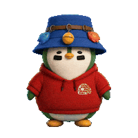 Penguin Look Up Sticker by Zaddy