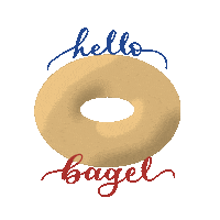 Bagel Hello Sticker