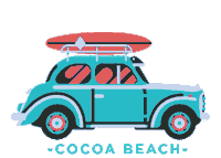surfs up car Sticker by Space Coast Office of Tourism