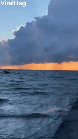 Several Waterspouts Form at Sunset