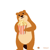 Eating Popcorn Snacking Sticker by WorkBeaver
