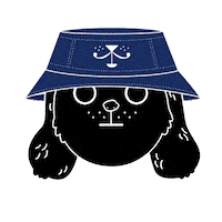 Happy Black Dog Sticker