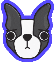 Bull Dog Pug Sticker by Push Operations