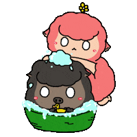 Pig Bath Sticker by 花的手繪日記