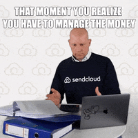 Sendcloud money ecommerce finance stressed GIF