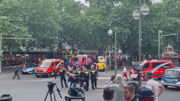 Police and Emergency Services on Scene After Car Plows Into Berlin Pedestrians