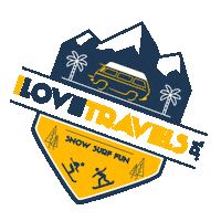 ilovetravels travel snow surf ski Sticker