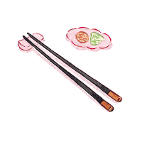 CiudadanosdelMundo sushi chopsticks hashi palillos Sticker