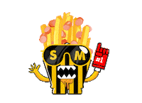 salchimonster-sm sm salchipapa salchimonster salchipapas cali Sticker