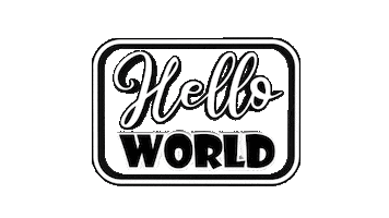 Hello World Text Sticker by OpticalArtInc.