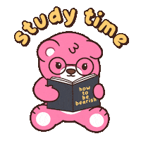 Studying Teddy Bear Sticker by BEARISH