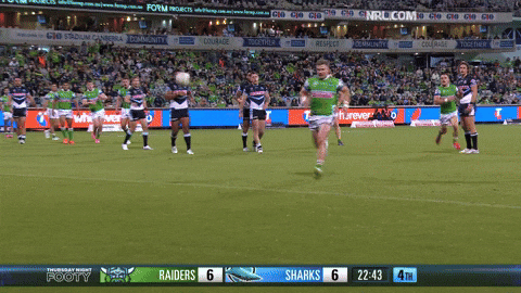 Rugby League Try GIF by Canberra Raiders