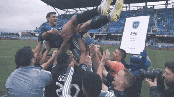 sjearthquakes team group toss san jose earthquakes GIF