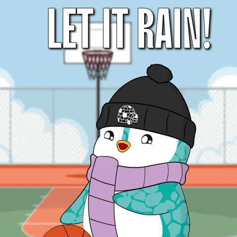 Let It Rain Basketball GIF by Pudgy Penguins