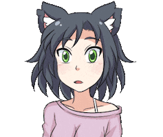 Surprised Cat Girl Sticker by Jin