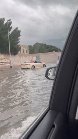 'Everywhere's a River': Traffic Crawls Through Floodwater During Dubai Deluge