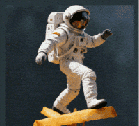Stono93 dance space astronauta potatofries GIF