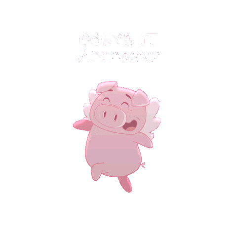 Skipping Flying Pig Sticker by PositivelyPigasus