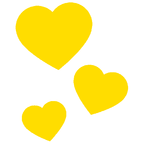 Yellow Hearts Sticker by Bubblegum Balloons
