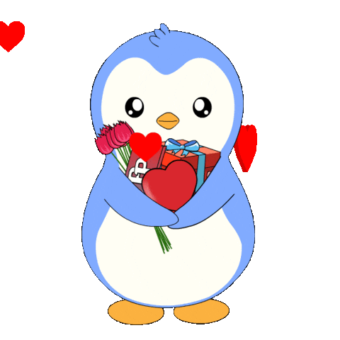 I Love You Hearts Sticker by Pudgy Penguins