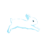 marlynnarts blue white bunny rabbit Sticker