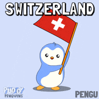 Switzerland Flag Penguin GIF by Pudgy Penguins