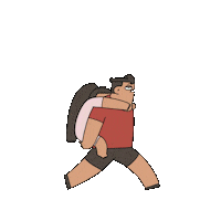 animasinopal run running fast cute girl Sticker