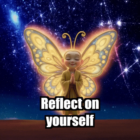 Wisdom Reflection GIF by BuddhaFlyJourney