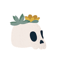 PerLaFuria skull calavera plantas wicca Sticker