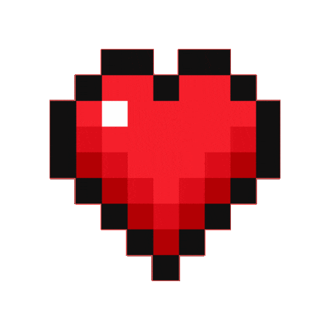 Pixel Art Red Heart Sticker by katscratch rekords