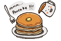breakfast pancake Sticker by cypru55