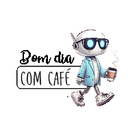 aduanstudio cafe bomdia robo aduanstudio Sticker