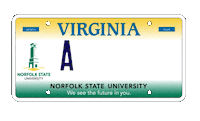 Virginia License Plate Sticker by Norfolk State University