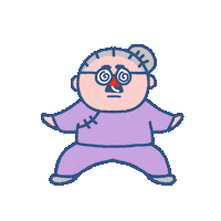 Dance Run Grandma Run Sticker by SOWINGHONG