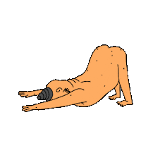 downward dog animation Sticker by Cartuna