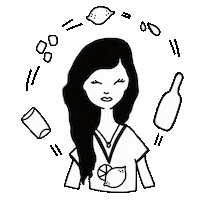 Girl Drink Sticker by zartmintdesign