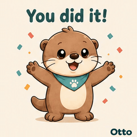 You Did It! Celebrate with Otto the Otter