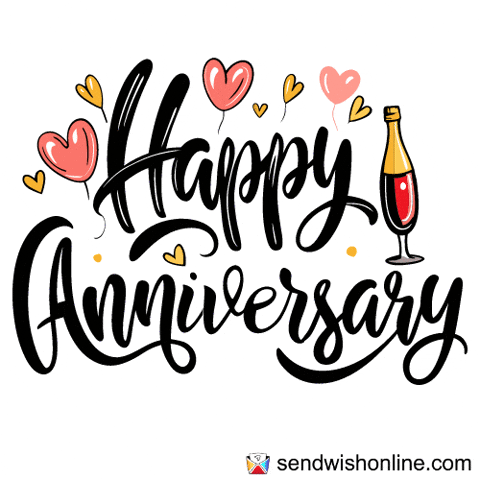 Happy Anniversary Anniversaire GIF by sendwishonline.com