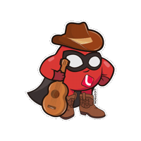 GrupoLICON sombrero guitarra laboratorio sangre Sticker
