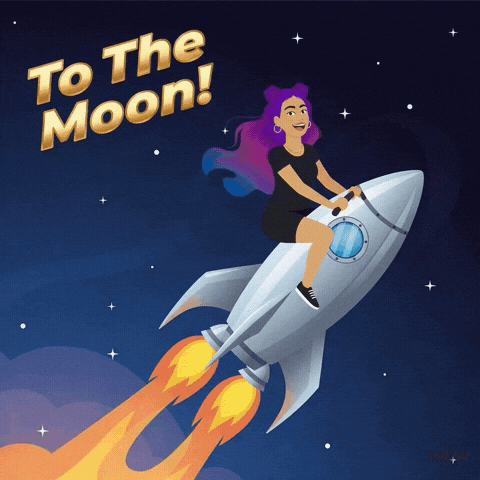 To The Moon Rocket GIF by World Of Women