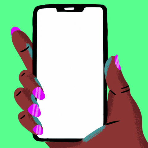 Digital art gif. Manicured hand holds up a smartphone against a lime green background. On the screen, we see a text conversation. A message comes in that says, “I need an abortion.” We respond with the message, “(Three heart emojis) I got you. Go to abortionfinder.org to find a provider.”
