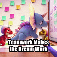Teamwork Makes The Dream Work GIF by Divineasaur