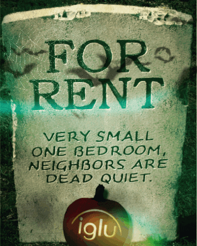 IgluProperty halloween pumpkin bats gravestone GIF