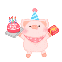 Happy Birthday Pig Sticker