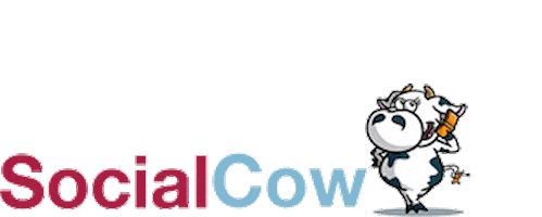 social media cow Sticker by SocialCow