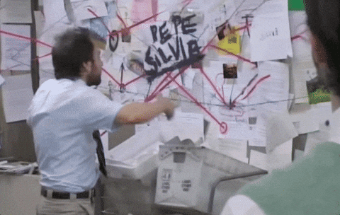 It’s all connected conspiracy wall Charlie Day