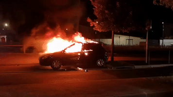 Police Respond as Cars Set on Fire During Violent Protests in Toulouse