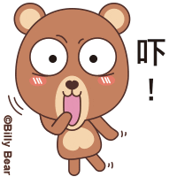 Billy_bear cartoon bear scare billy bear Sticker